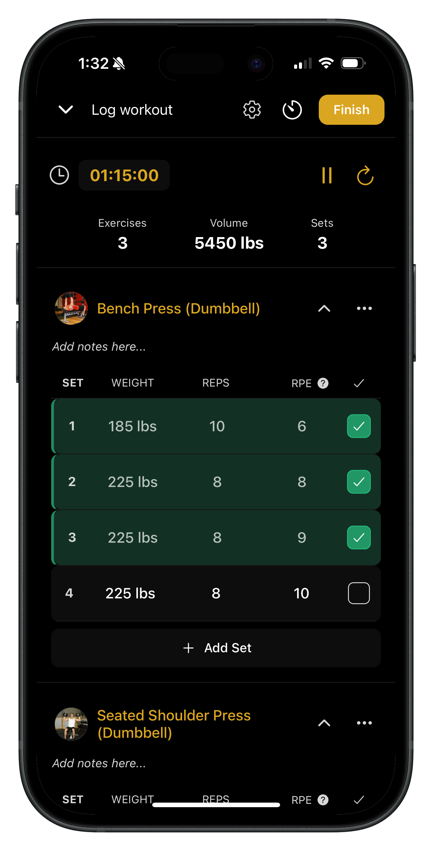 Atlas Live Workout Screen